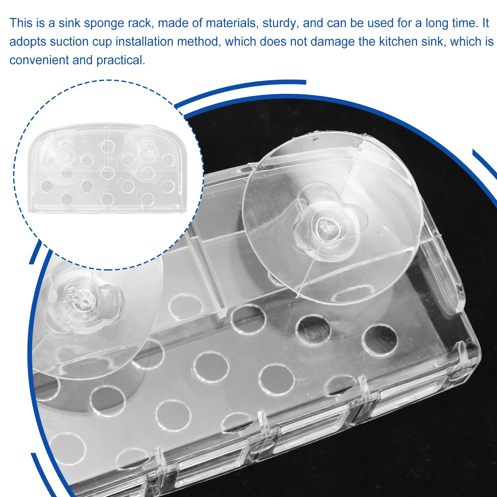 

4pcs Suction Cup Storage Rack for Kitchen Sink Sponge Holder Organizer Sturdy Plastic Long Life Smooth Surface Stylish Design