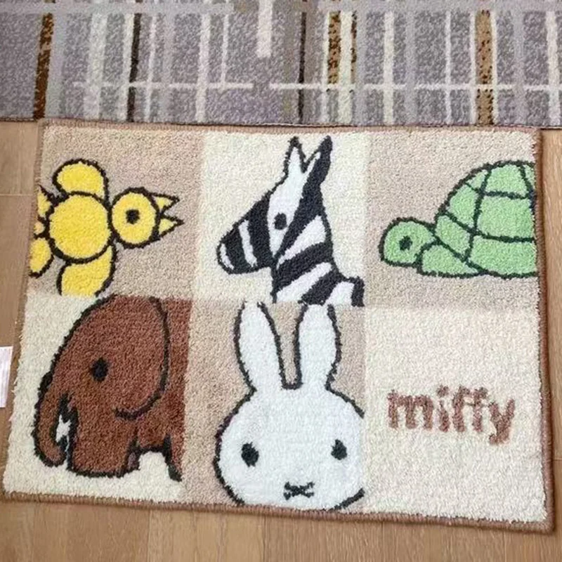 Напольный коврик Miffy с рисунком Kawaii, аниме, домашний декор, входная дверь для унитаза, нескользящий, впитывающий воду, клетчатый кашемировый коврик, как напольный коврик, подарки, игрушка Напольный коврик Miffy с рисунком Kawaii, аниме, домашний декор, входная дверь для унитаза, нескользящий, впитывающий воду, клетчатый кашемировый коврик, как напольный коврик, подарки, игрушка