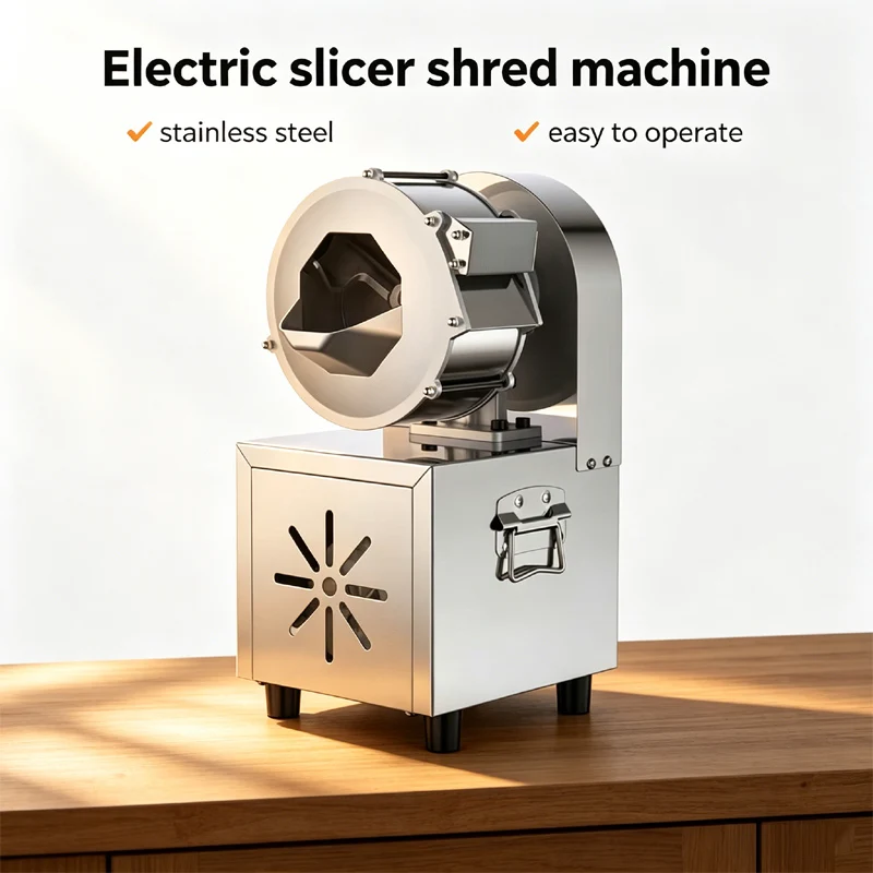 220V Electric Automatic Vegetable Cutter Machine Multi-function Commercial Potato Shredder Electric Slicer