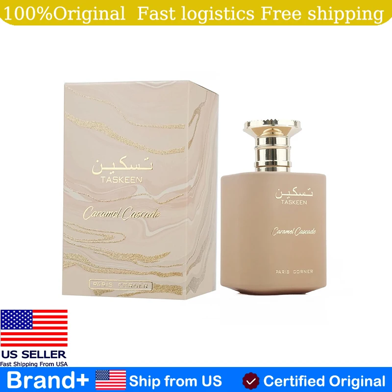 

Paris Corner Taskeen Caramel Cascade EDP 3.4 Fl Oz Hair and Body Spray Long Lasting Fragrance Cologne Birthday Gift Portable