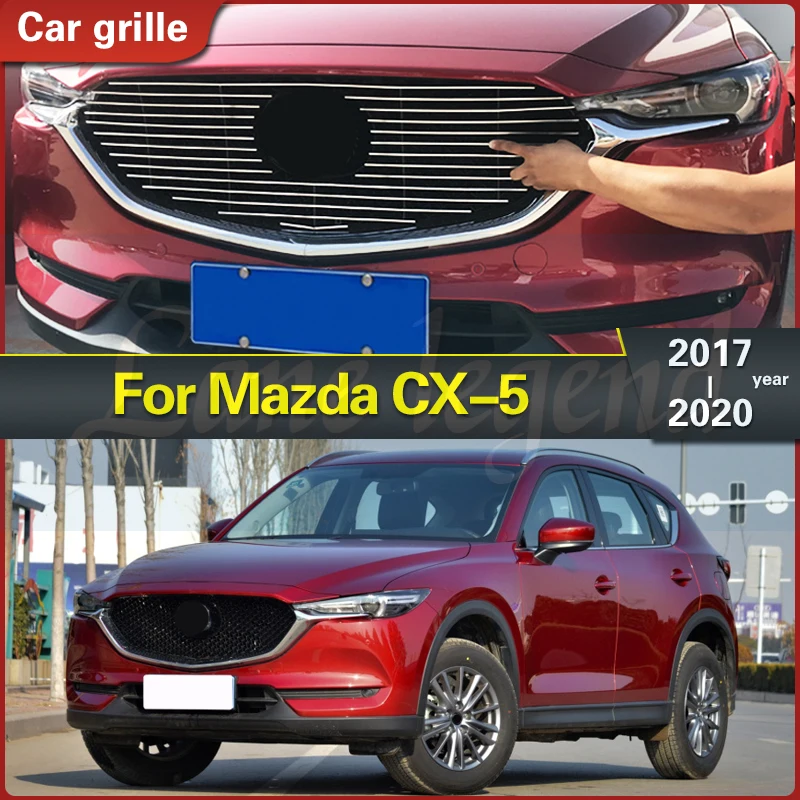 Car Sticker Body Protect Detector Trim Front Up Grid Grill Grille Parts Body Kit for Mazda CX-5 CX5 2nd Gen 2017 2018 2019 2020