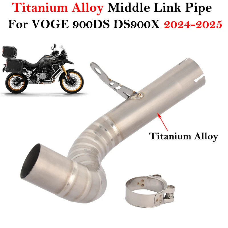 Slip On For VOGE 900DS 900 DS DS900X DS900 X 2024 2025 Motorcycle Exhaust Escape Titanium Alloy Mid Connecting Link Pipe Muffler