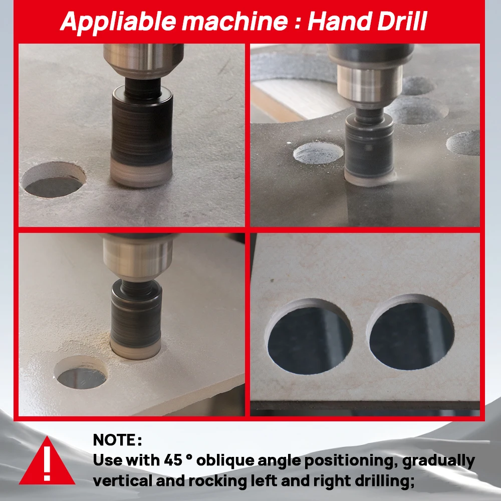 

DT-Diatool 1pc Diamond Core Bit for Tile Marble Granite Serrated Cup Hole Saw Drill Triangular Shank