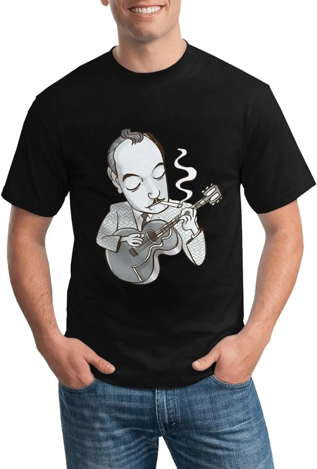 Django Music Reinhardt Shirt Men's Personalised Short Sleeve T Shirt Fashion Graphic Tees Cool Tops Black