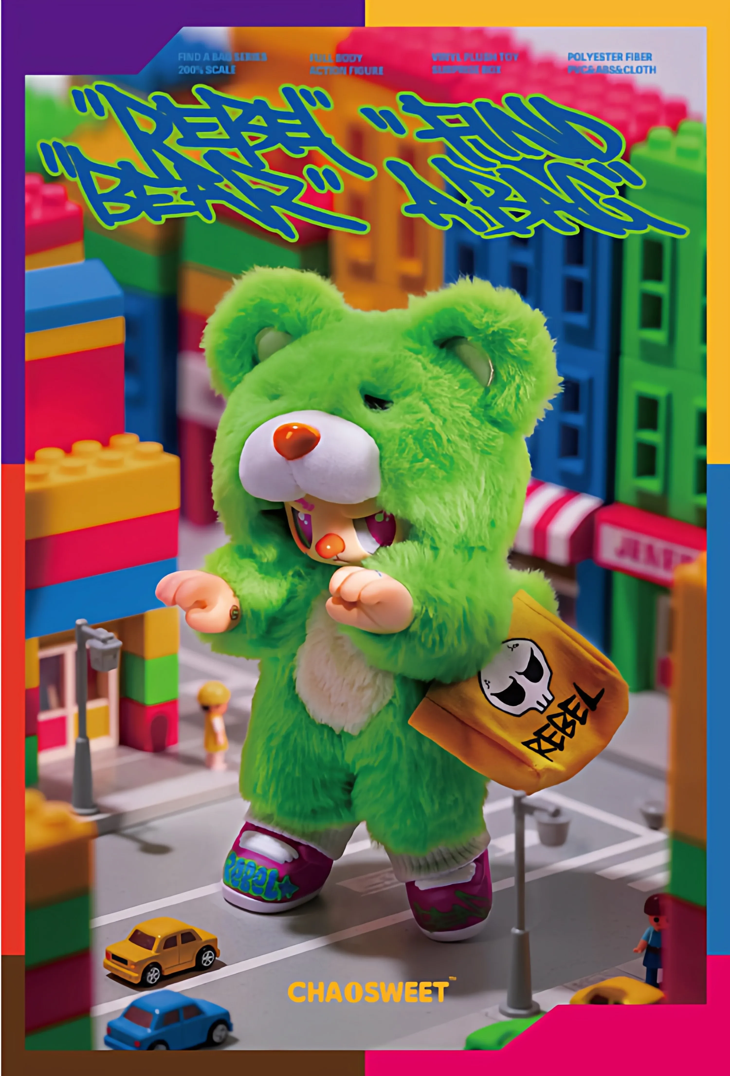 Original ChaoSweet REBEL BEAR BAG Series Vinyl Movable Joint Doll Cute Mini Desk Ornament Collectible Toy Girls Gift - view 5