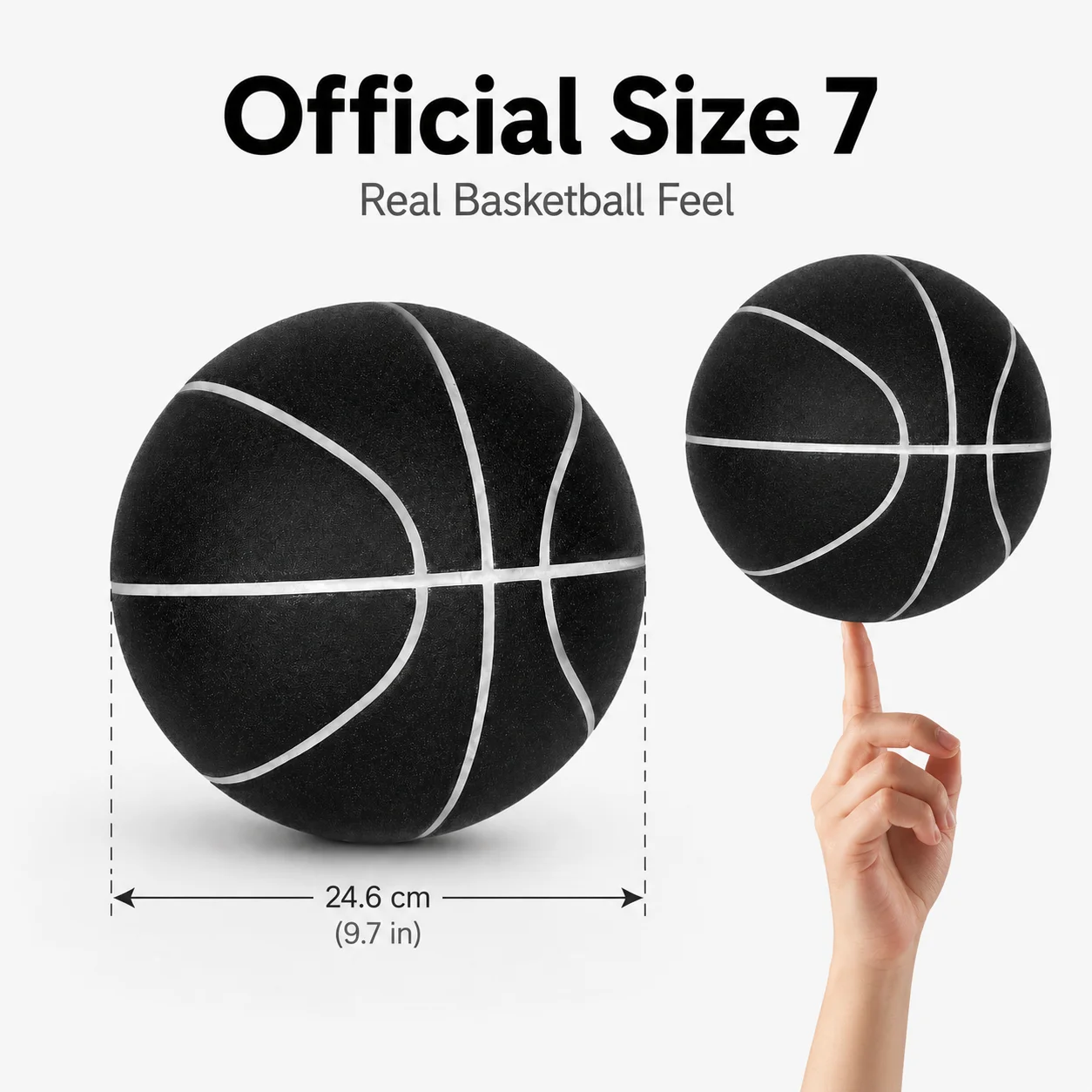 Size 7 Silent Basketball High Density Foam Indoor Training Ball Quiet Dribbling Basketball for Kids Teens Adults Home Practice