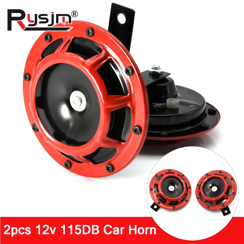 2 stücke 12 v Auto Hupe 115DB Super Laut Kompakte Elektrische Blast Tone Air Horn Kit Für SUBARU WRX/STI Auto Motorrad Modifikation Horn
