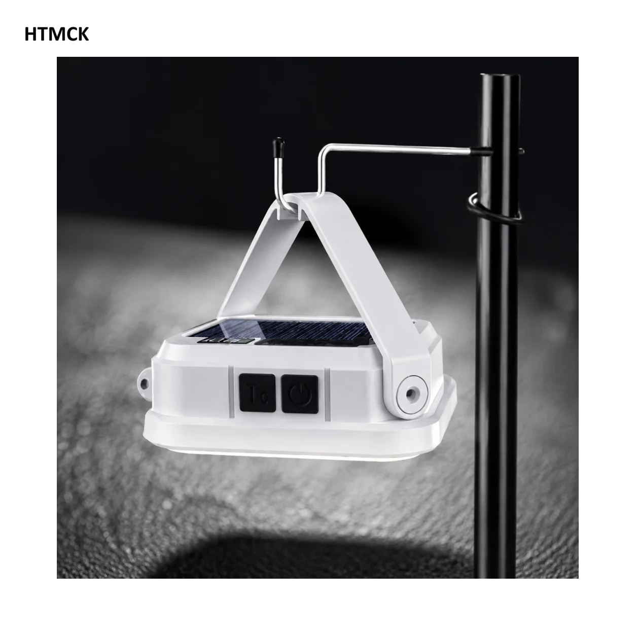 Rechargeable Solar LED Camping Lamp, Portable Hanging Emergency Work Light with Power Indicator for Tent Outdoor Camping