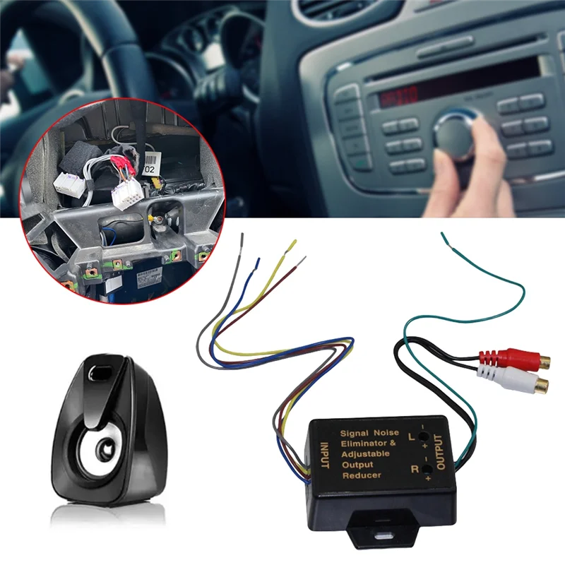 

HI/LOW Level Converter 2 Way High Level To Low Level Converter 12-24V Car Speaker Audio Converter 40W Adjustable Adapter