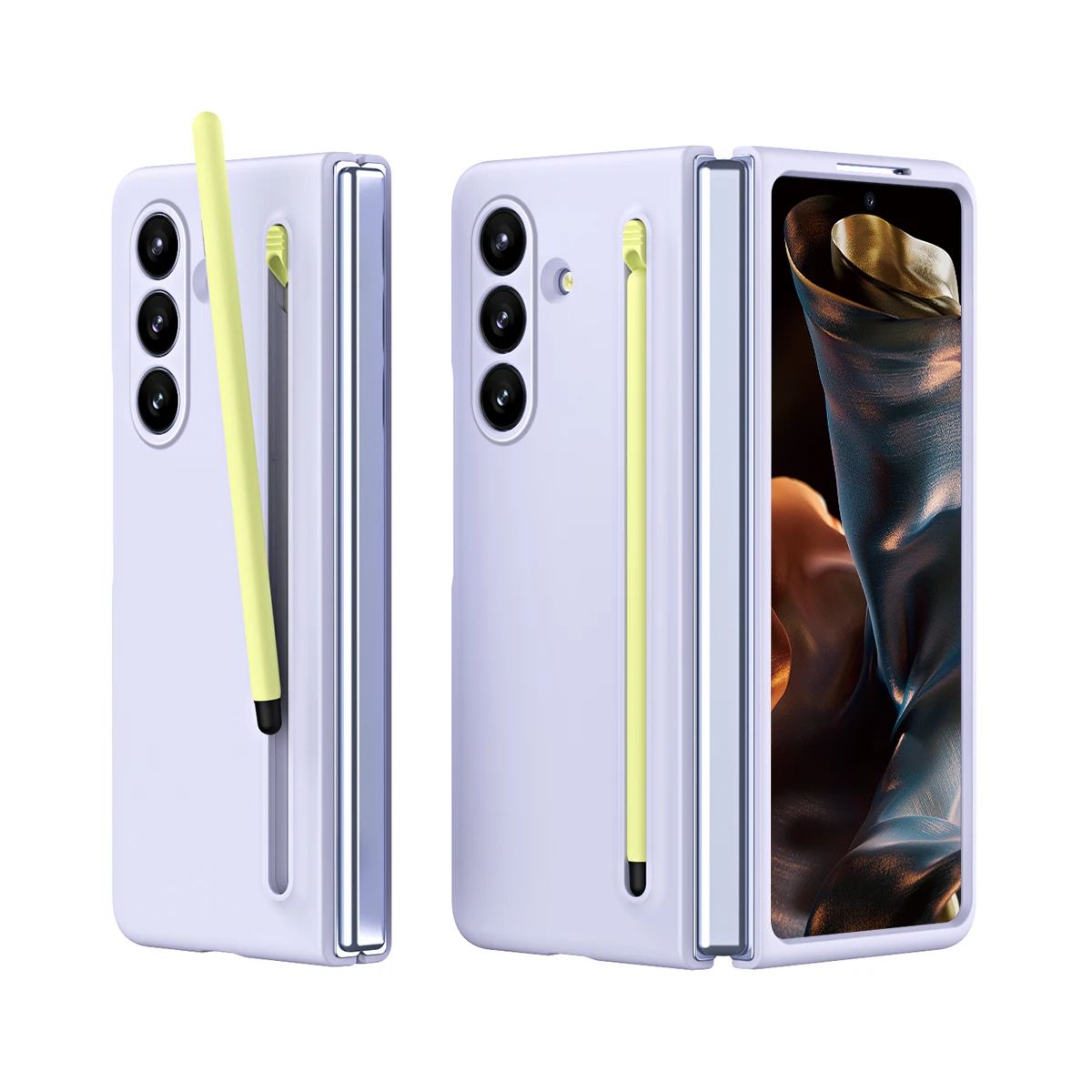 360 Full Protection Hinge Case For Samsung Galaxy Z Fold 3 4 5 6 7 8 Tempered Glass Original Liquid Matte PC Phone Cover Coque