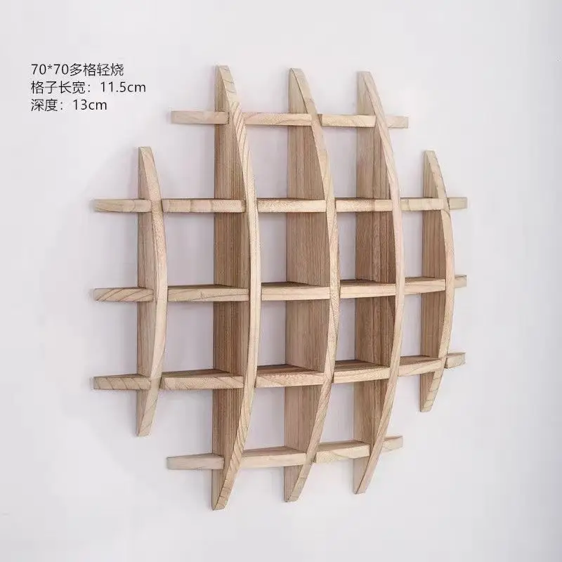Bogu frame solid wood modern simple Duobao Pavilion Chinese wall-mounted wall-mounted tea rack shelf tea set Yunzhimin