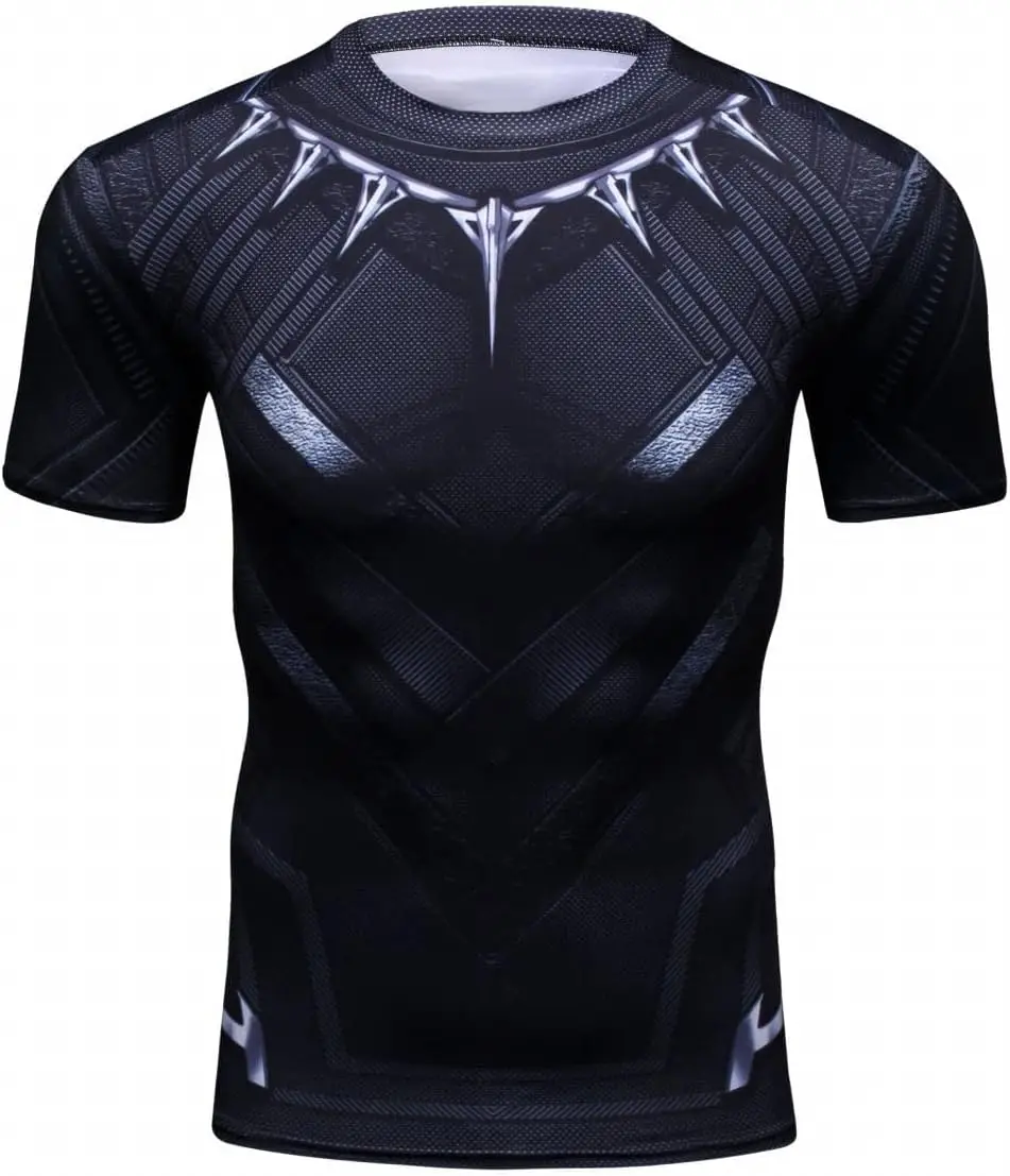 

Red Plume Men's Compression Shirt Short Sleeve Printing Cool Dry T-Shirt Running Sports Baselayer Tee