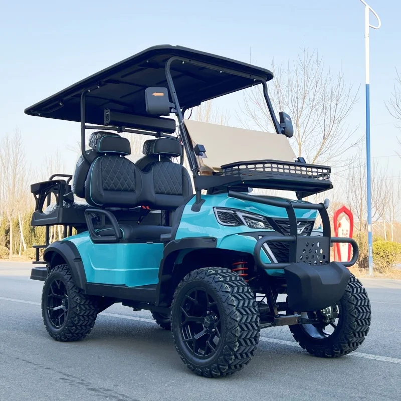 Adults 4 wheel Disc Brake Electric Golf Cart 5KW 60v Lithium Golf Cart li ion Battery Pack Sightseeing 4seat Electric Golf Buggy