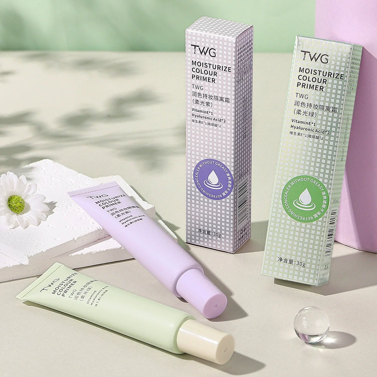 3 in 1 TWG 30g Isolerende Crème Concealer Make-Up Whitening Hydraterende Gezicht Kleur Primer Onzichtbare Porie BB Cream