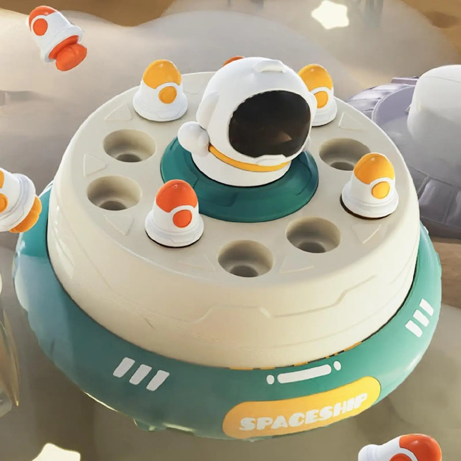 Rocket Catching Music Game, Rotate Bouncing Catch Game, Role Play Game Montessori Reaction Speed Rocket Boards Games