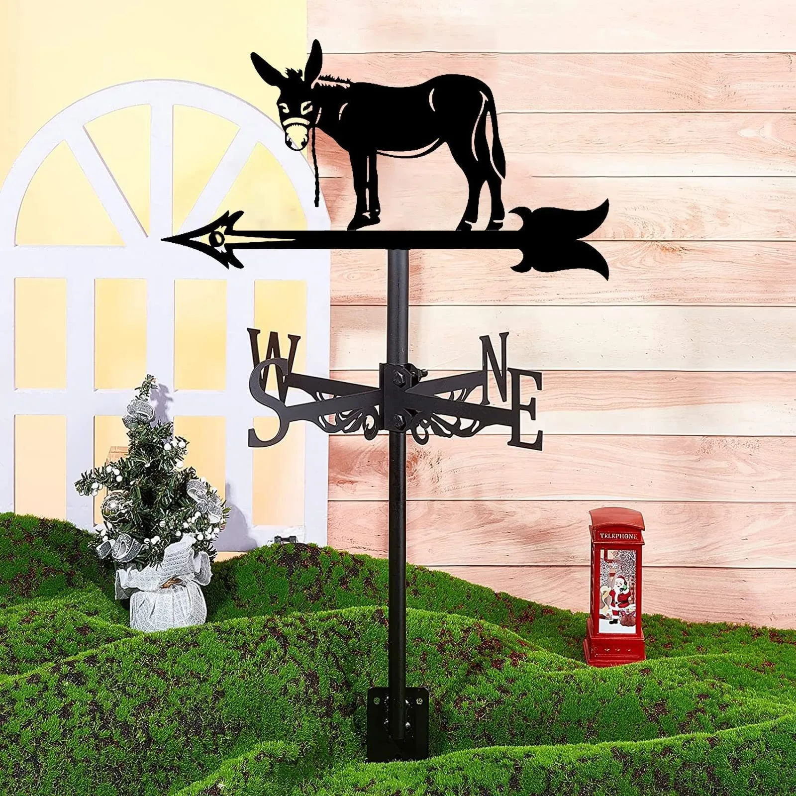 New Man And Dog Metal Vane European Vintage Iron Garden Roof Farm River Vane Jungle Zoo Road Sign Placards Outdoor Decoration