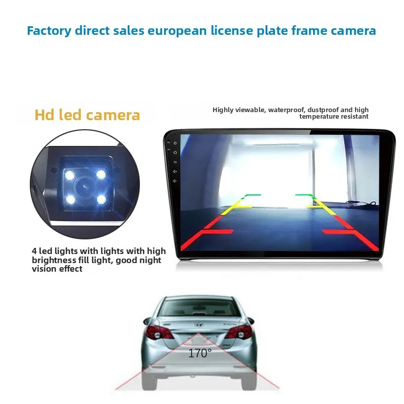 European license plate frame car camera 4LED light high definition car camera car reversing rear view camera