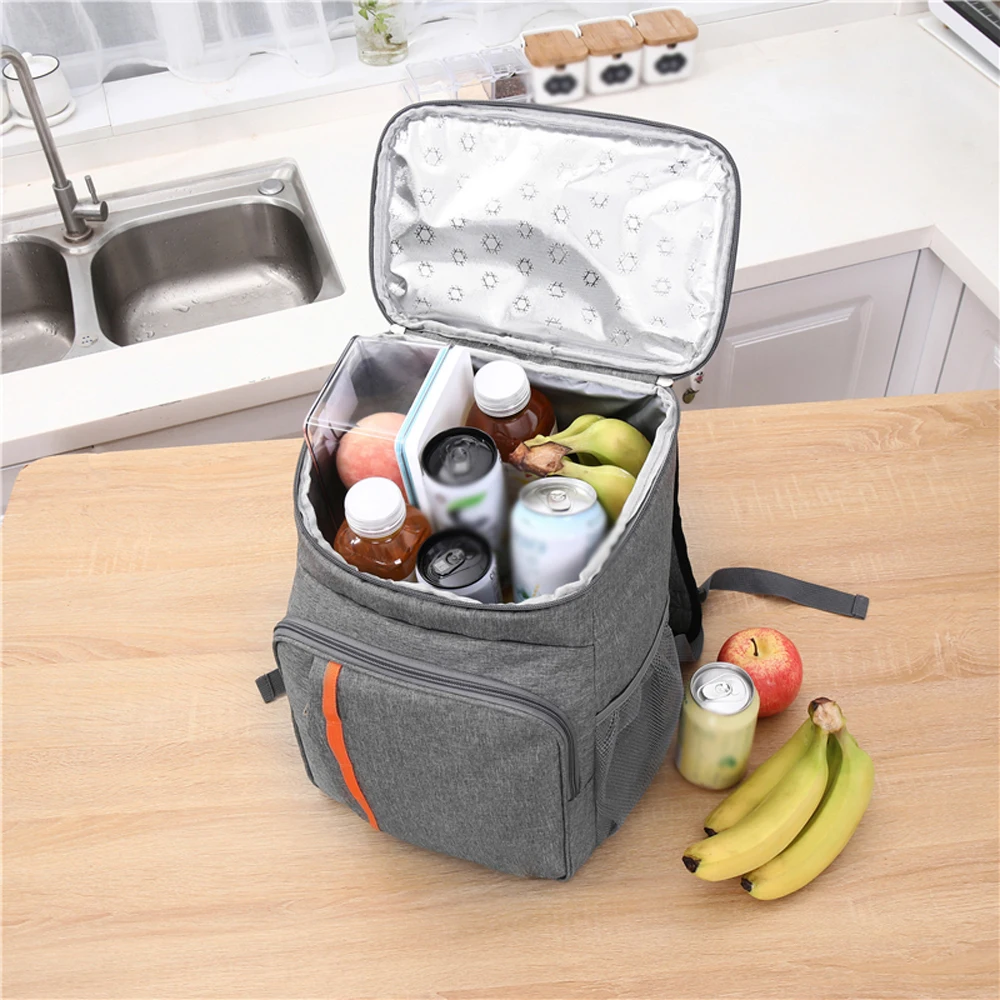 18L Large Capacity Leakproof Cooler Bag Thermal Picnic Cool and Warm Insulated Bag Outdoor Food and Beverage Storage Backpack