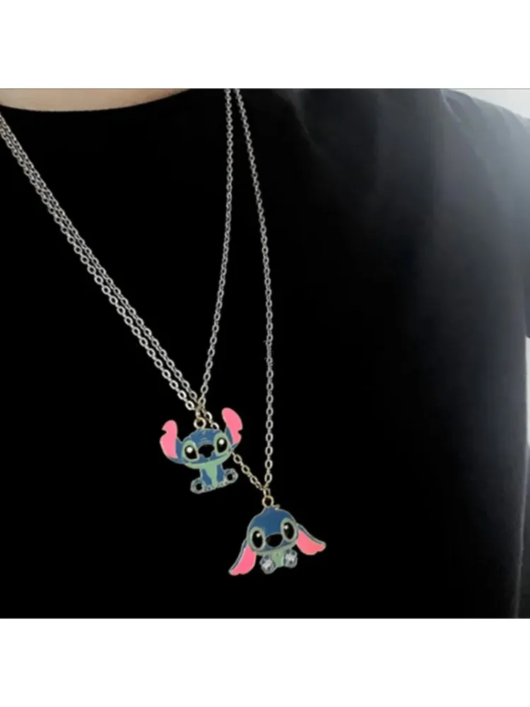 Nouveau collier de dessin animé Lilo & point modélisation collier en métal personnages d'anime point Kawaii Hip Hop pendentif enfants cadeaux
