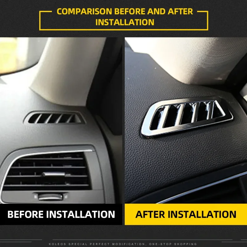 Chrome Accessories Car Front Air Vent Protection Trim Cover Sticker for Renault Koleos for Samsung QM6 2016 2017 2018-2023