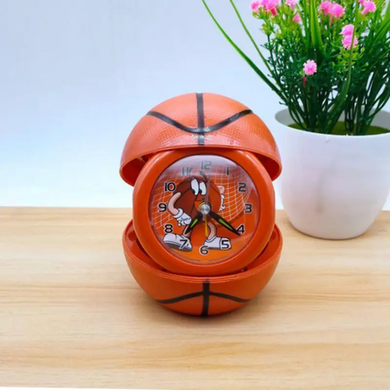 Creative Cartoon Alarm Clock For Boys Foldable Portable Small Alarm Clock Home Use Basketball Football Style Alarm Clock ZE604