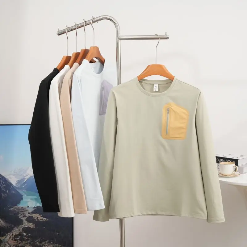 2026 Herbst Bergsportmode, Angler-Baumwoll-Feeling, Schnelltrocknendes Langarm-T-Shirt, Basisschicht für Laufen und Fitness – Detail 18