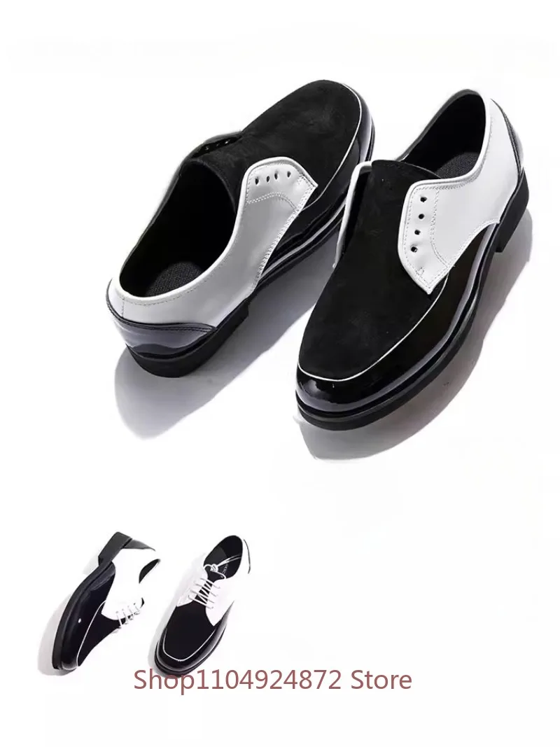 Spring Autumn Casual Dress Shoes Men Luxury Derby Sheepskin Suede Business Fashion Party Wedding Leather Shoes Man