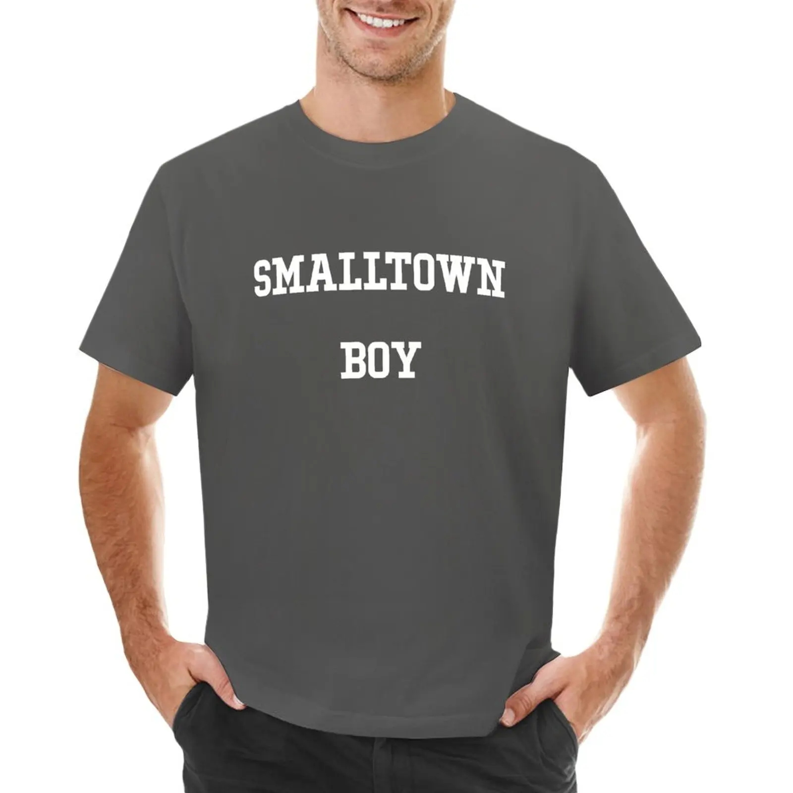 smalltown boy white T-shirt oversizeds boys whites oversized kawaii clothes mens workout shirts