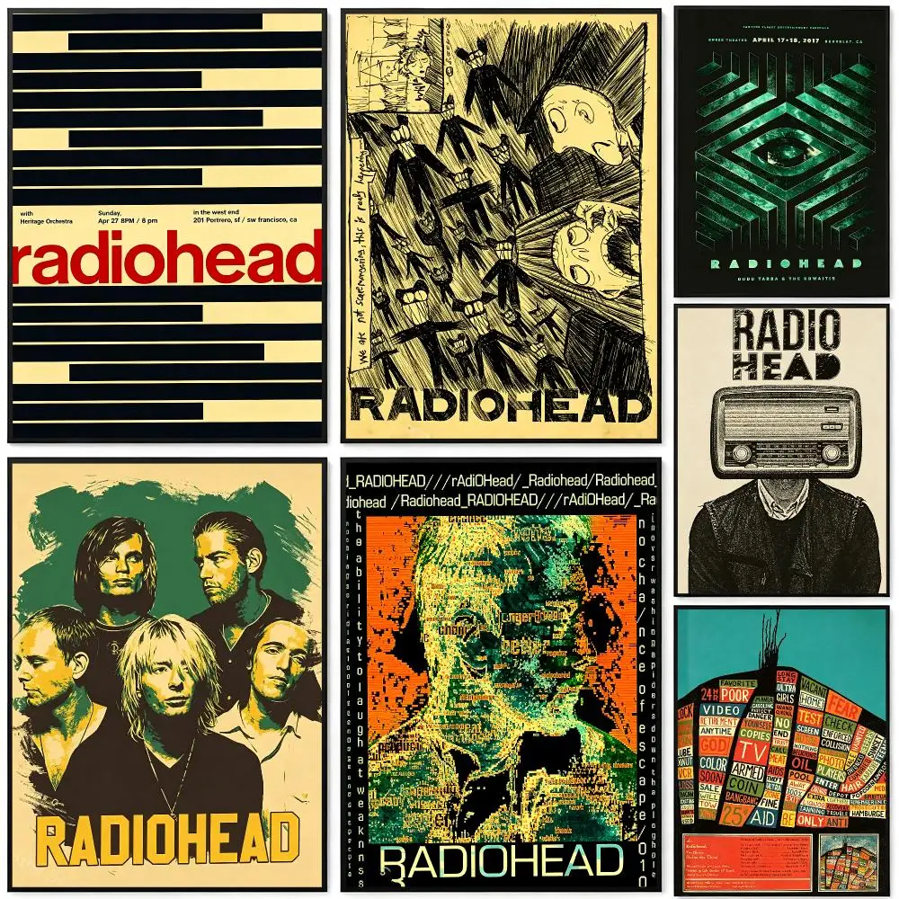 Band Radiohead Poster Poster HD Printing Cyberpunk Style Wall Art Home Decor For Gaming Room Living Room Bedroom Gift Idea