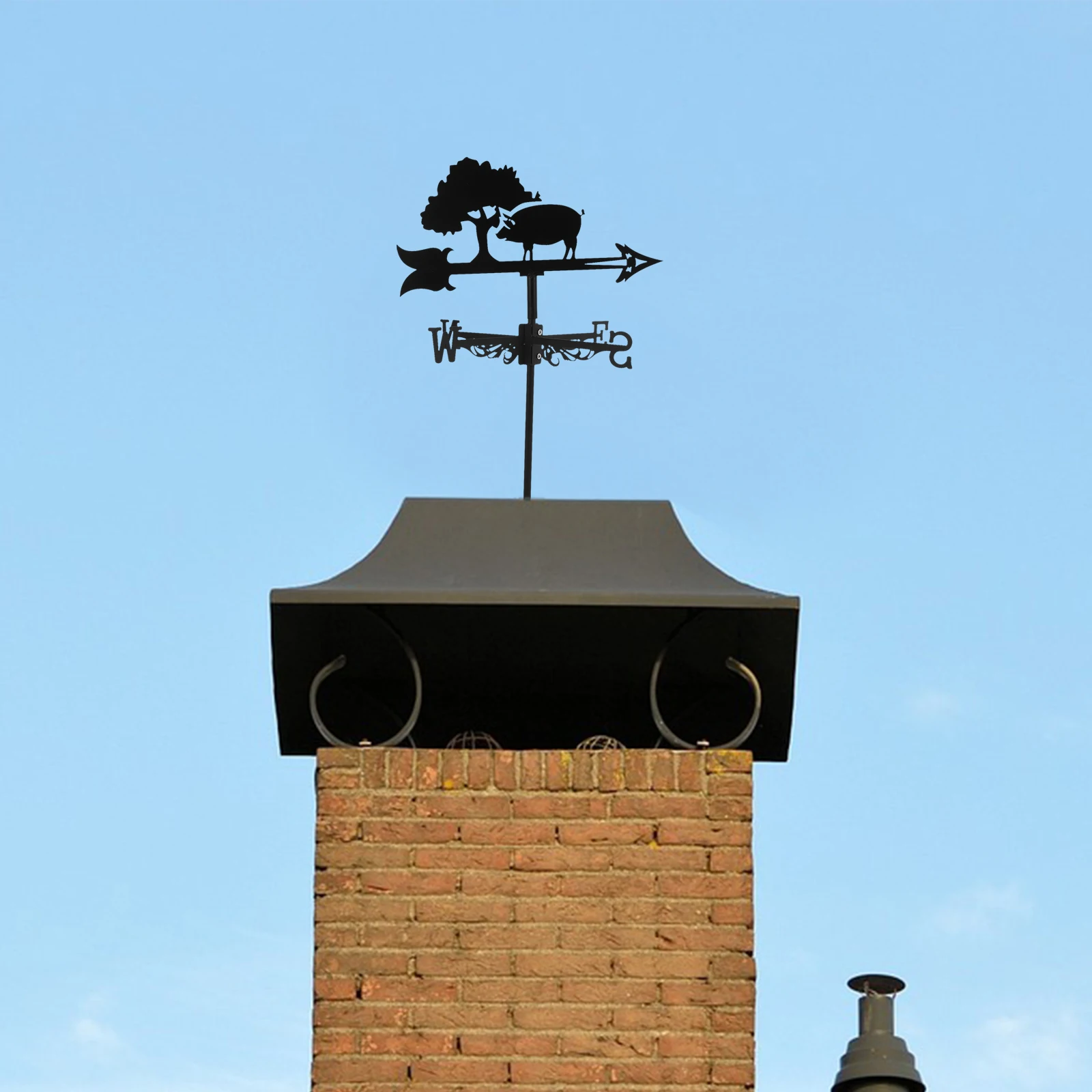 

Iron Pig Weathervane Roof Garden Decoration Outdoor Wind Direction Indicator Metal Yard Decor Weathervane Direction Wind Vane