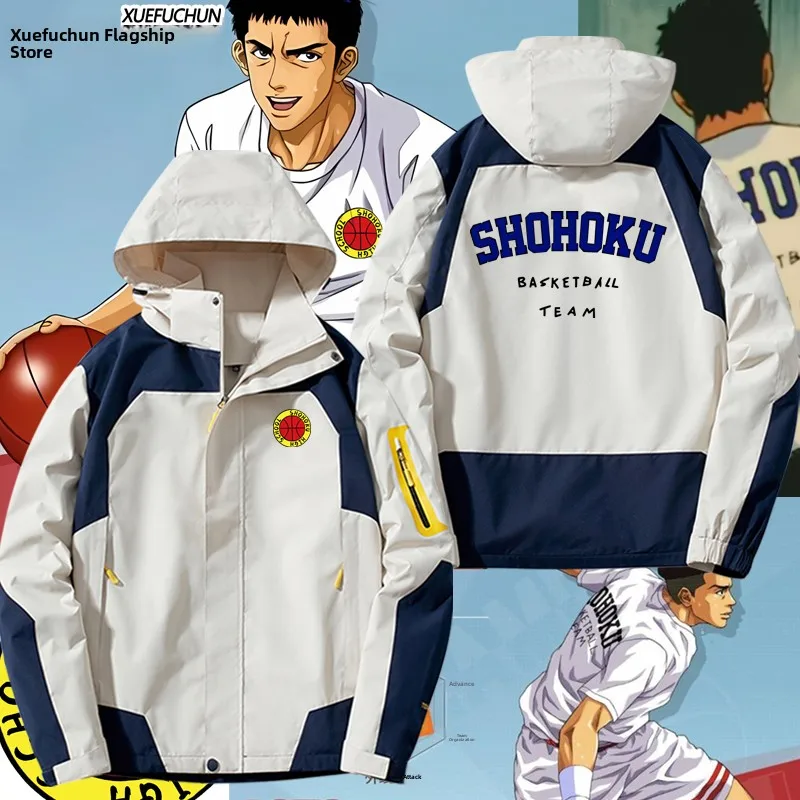 

Мужское тренировочное пальто в стиле ретро с героями мультфильмов Baskeall Movie Jaet, верхняя одежда из дерева сакуры с цветочным узором, свободная посадка, ветрозащитная одежда