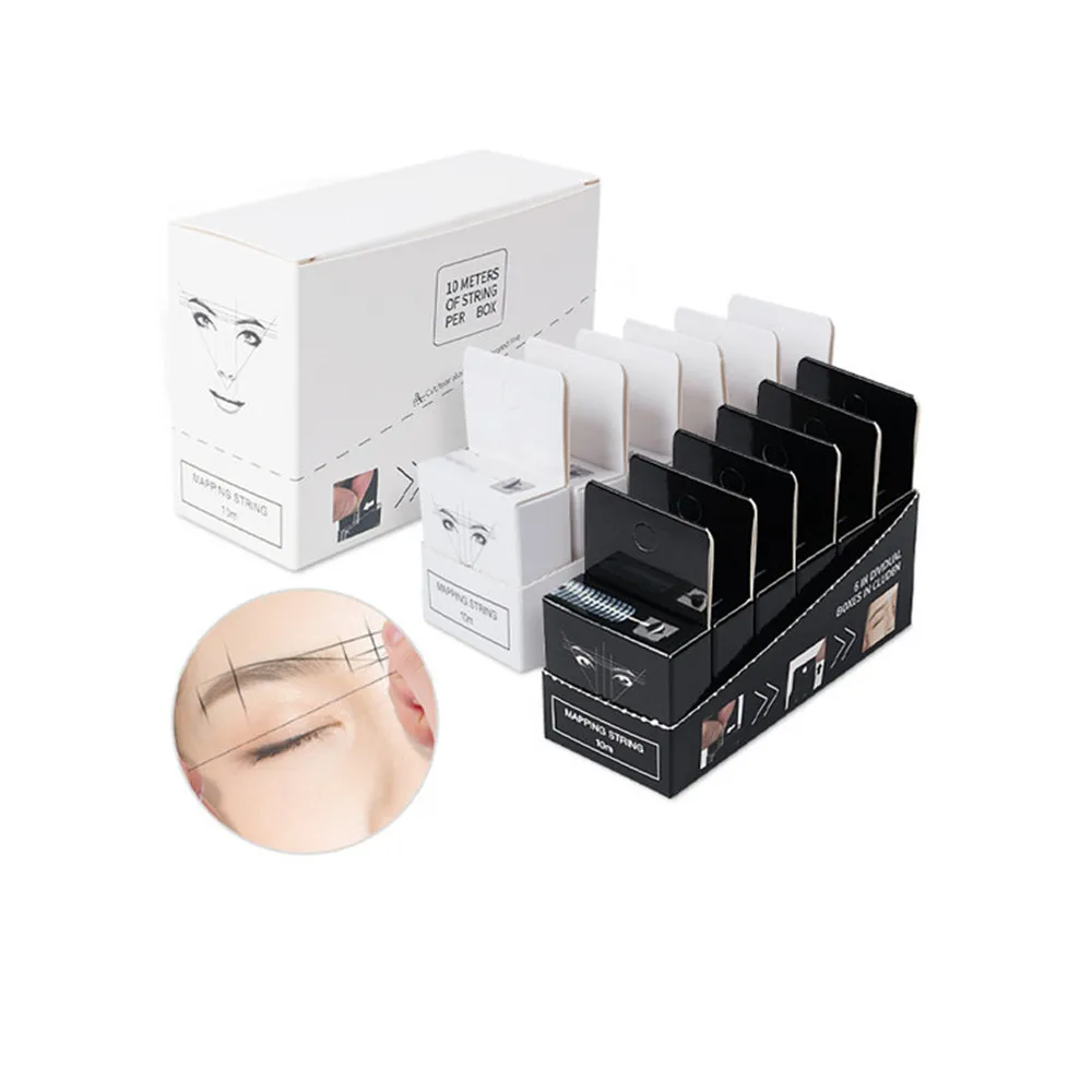 

6pcs Microblading 10 Meter Mapping Pre-Ink String for Makeup Eyebrow Dyeing Liner Thread Semi Permanent Positioning Measure Tool