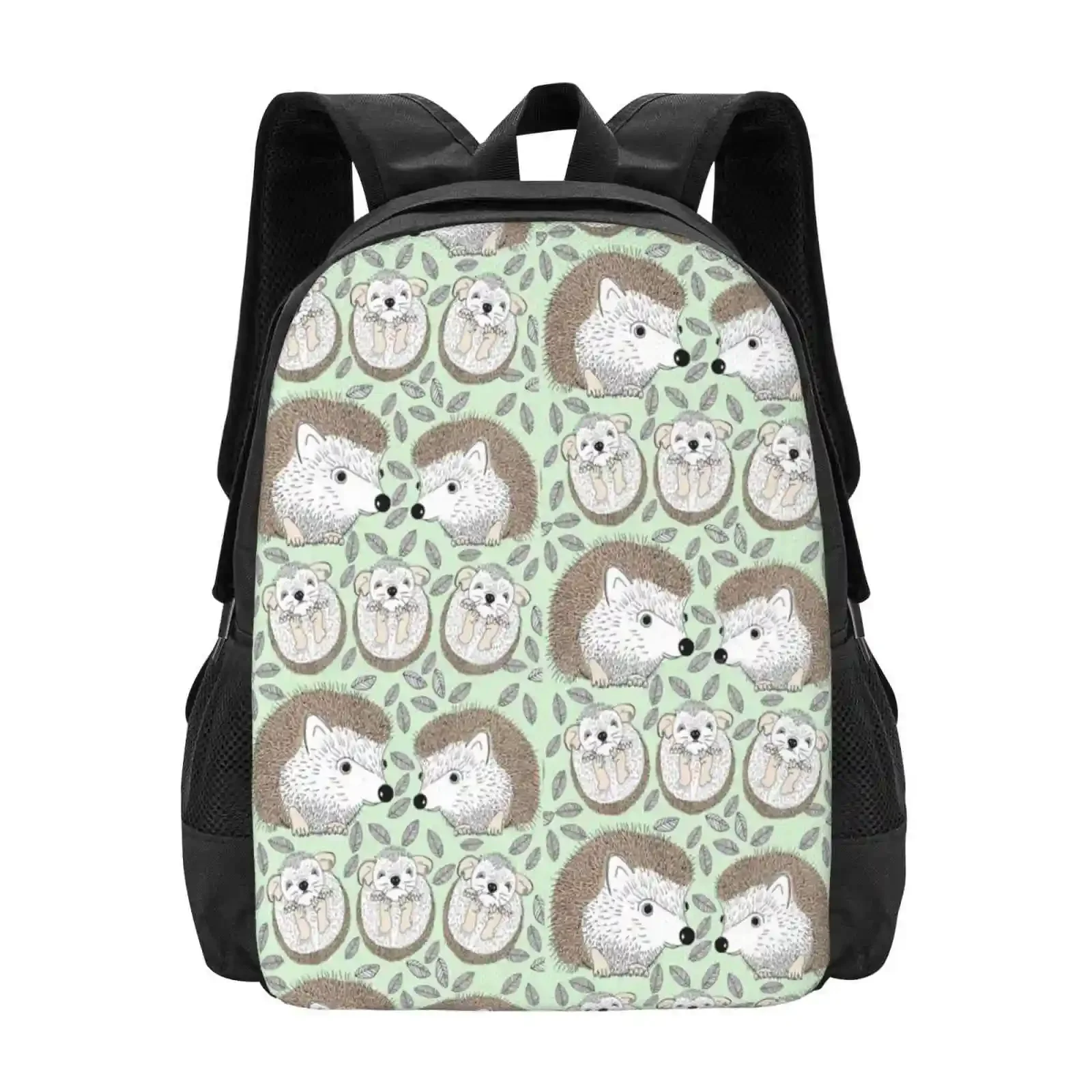

A Family Of Hedgehogs Bag Backpack For Men Women Girls Teenage Hedgehog Spiky Prickly Children Kids Forest Animal Woods