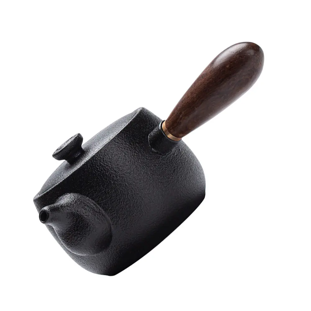 

Black Pottery Hot Maker Cooking Simple Tea Pot Simple Classic Cooking Elegant Teapot Tea Pot Retro Elegant Hot Maker
