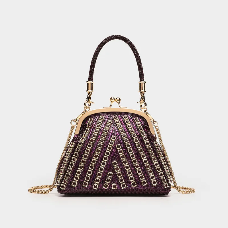 

2025 Top Grade Luxury Glitter Bling Diamond Women Evening Bag Brand High-end Party Handbags Fashion Design Wedding Shoulder Bag
