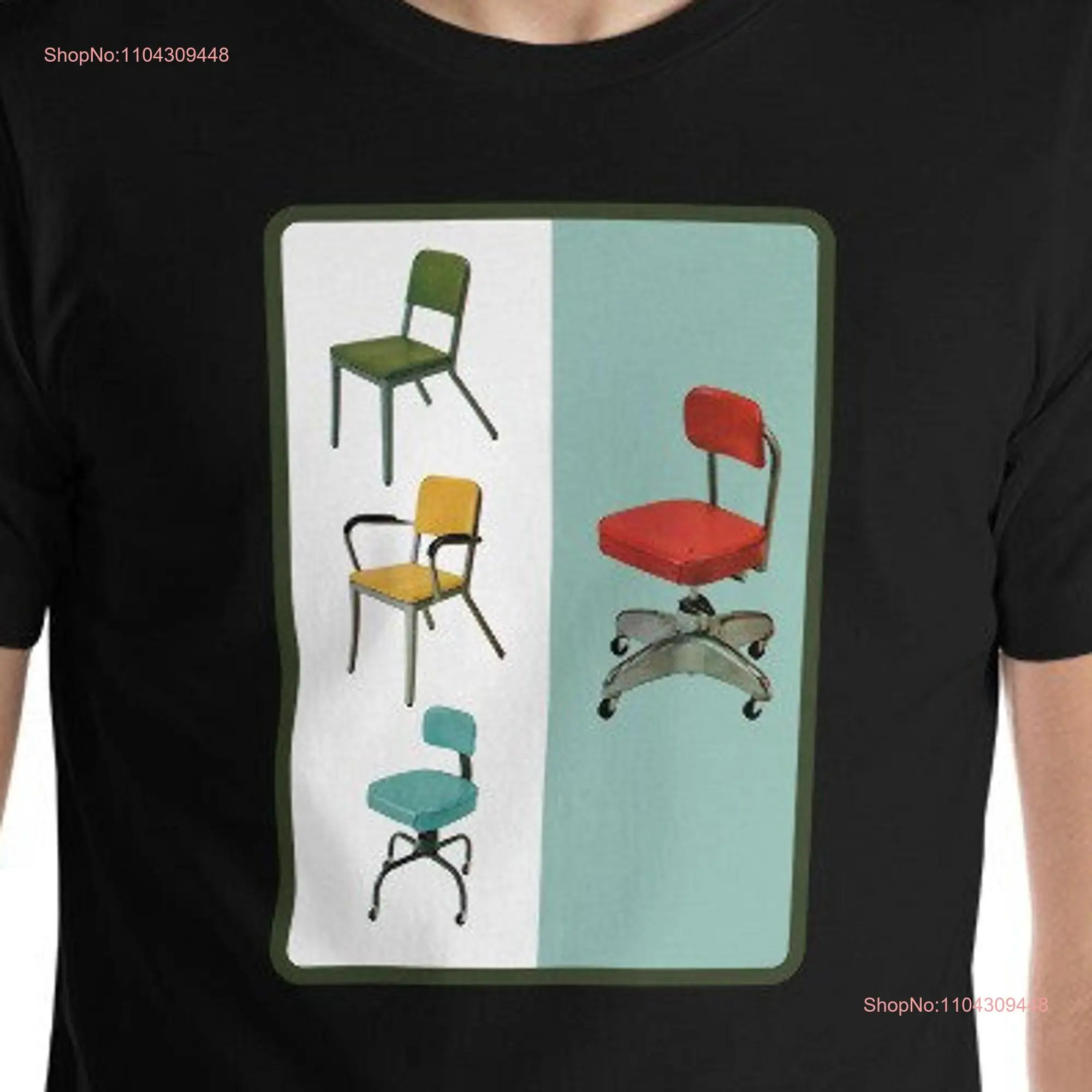 Retro Image of Office Chairs Mid Century Modern Style  T Shirt long or short sleeves