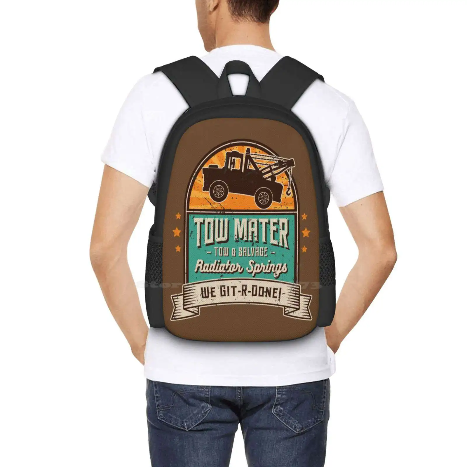 Tow Mater - Tow & Salvage - Vintage Hot Sale Schoolbag Backpack Fashion Bags Mater Tow Truck Salvage Radiator Springs Larry