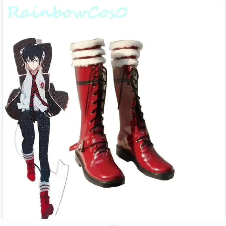 Okumura Rin exorcista azul Ao no exorcista Mephisto Pheles Cosplay zapatos botas RainbowCos0 juego de Navidad Anime Halloween