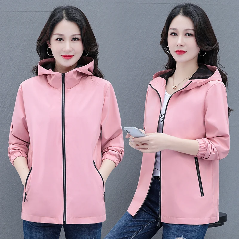 New Female Fashion Versatile Loose Casual Coat For Women\'S Casual Spring And Autumn Cardigan Hooded Outdoor Sports Jacket