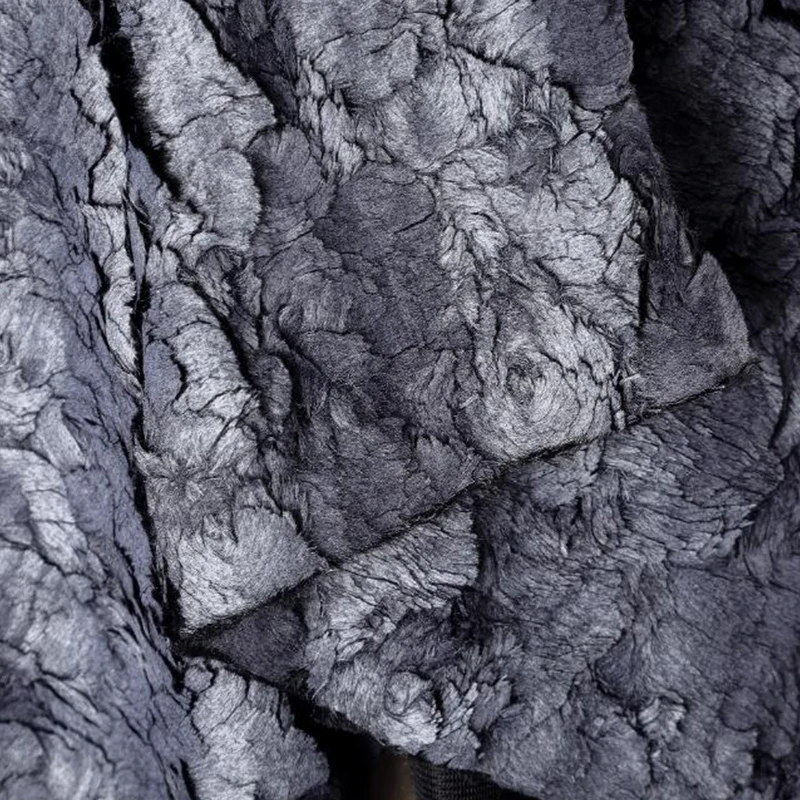 50x145cm Rissiges Metallic-Kunstleder mit Fell- und Wolltextur für Mäntel, Kleidung, Designer-Schals, Taschen, DIY-Plüsch für Bekleidung – Detail 7