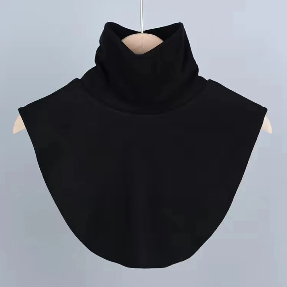 Muslim Women Modal Fake Collar Solid Color Islamic Hijab Extensions Mock Neck Half Top Blouse Detachable Hijab Neck Warmer