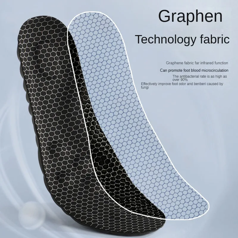 Graphene Antibacterial, Deodorizing, Sweat Absorbing, Breathable, High Elastic Massage and Shock-absorbing Insole