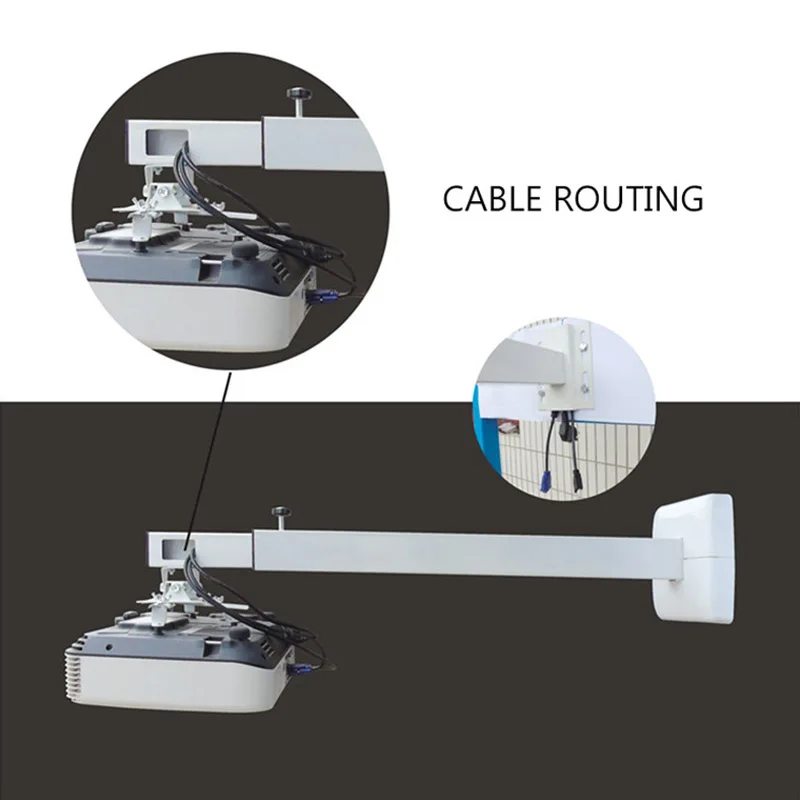 Cabide de projetor de foco curto de metal, prateleira telescópica de montagem na parede, suporte universal 0,6 m 1,2 m 1,5 m