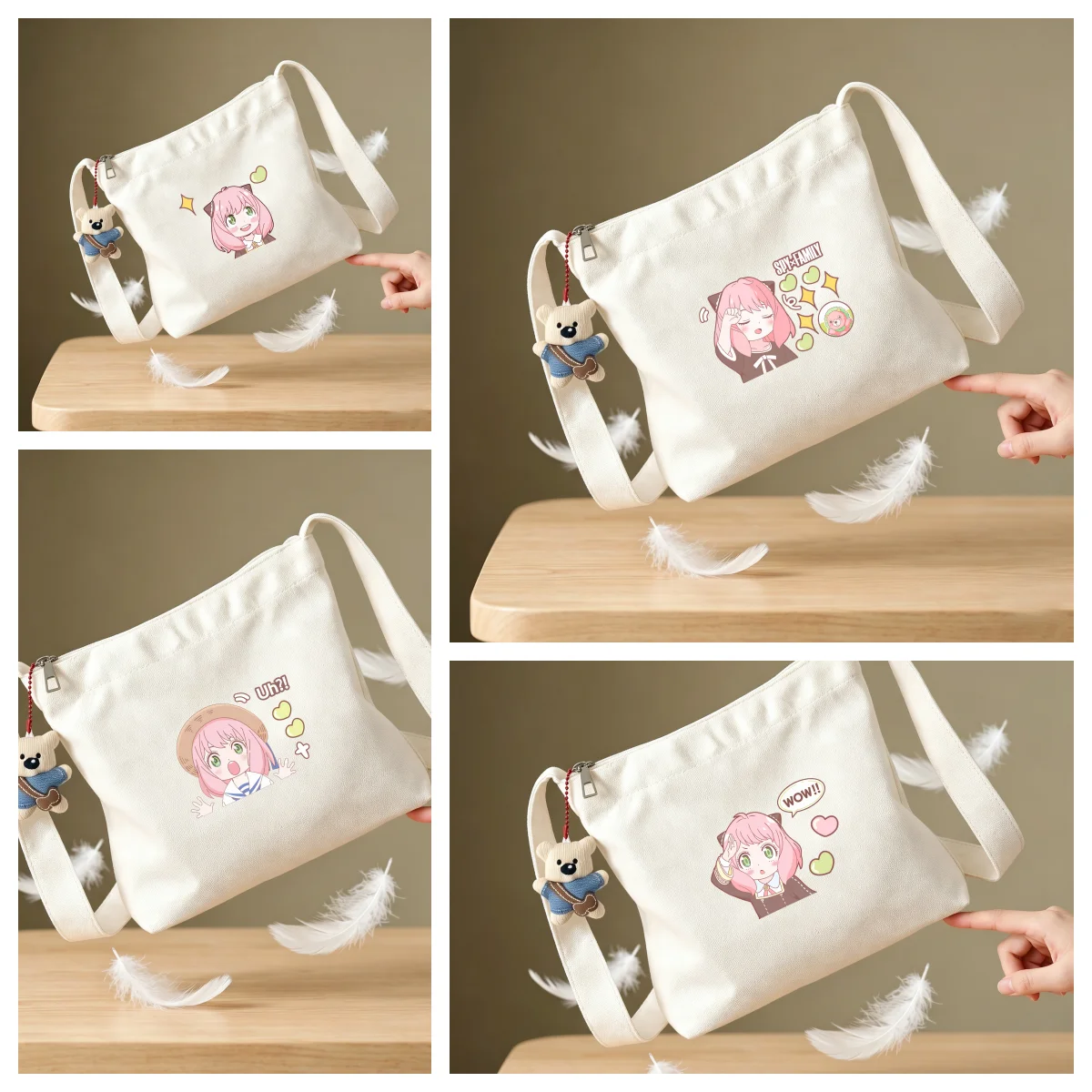 

Kawaii SPY x FAMILY Anime printed tote bag Loid Forger Yor Forger Anya Forger large capacity Canvas Crossbody Bag