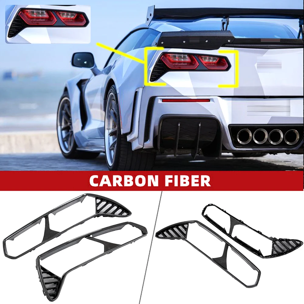 

Dry Carbon Fiber Tail Light Bezel For Chevrolet Corvete C7 Stingray Z06 2014-2017