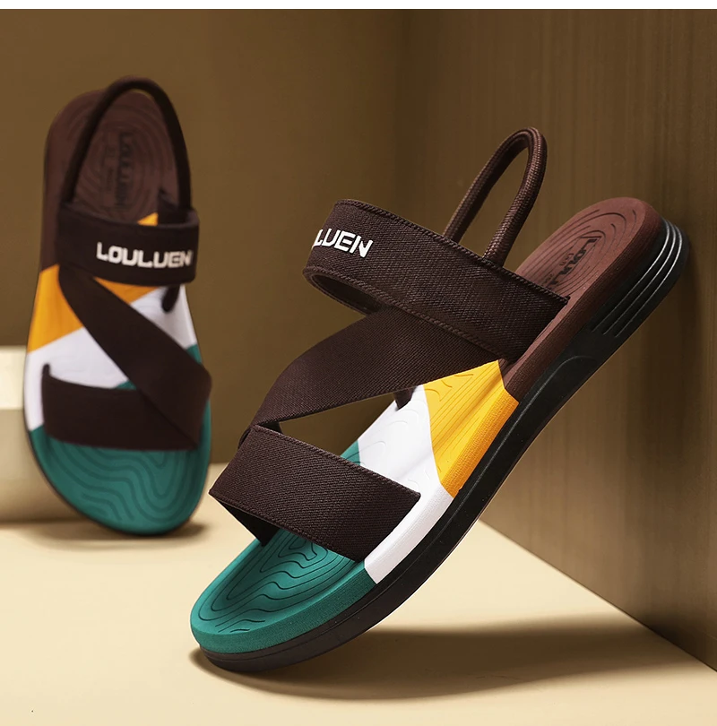 Hochwertige Trendige Herren-Sandalen Sommer Strand-Pantoffeln Modische Atmungsaktive Casual Strand-Sandalen für Herren Sommer Outdoor – Detail 5