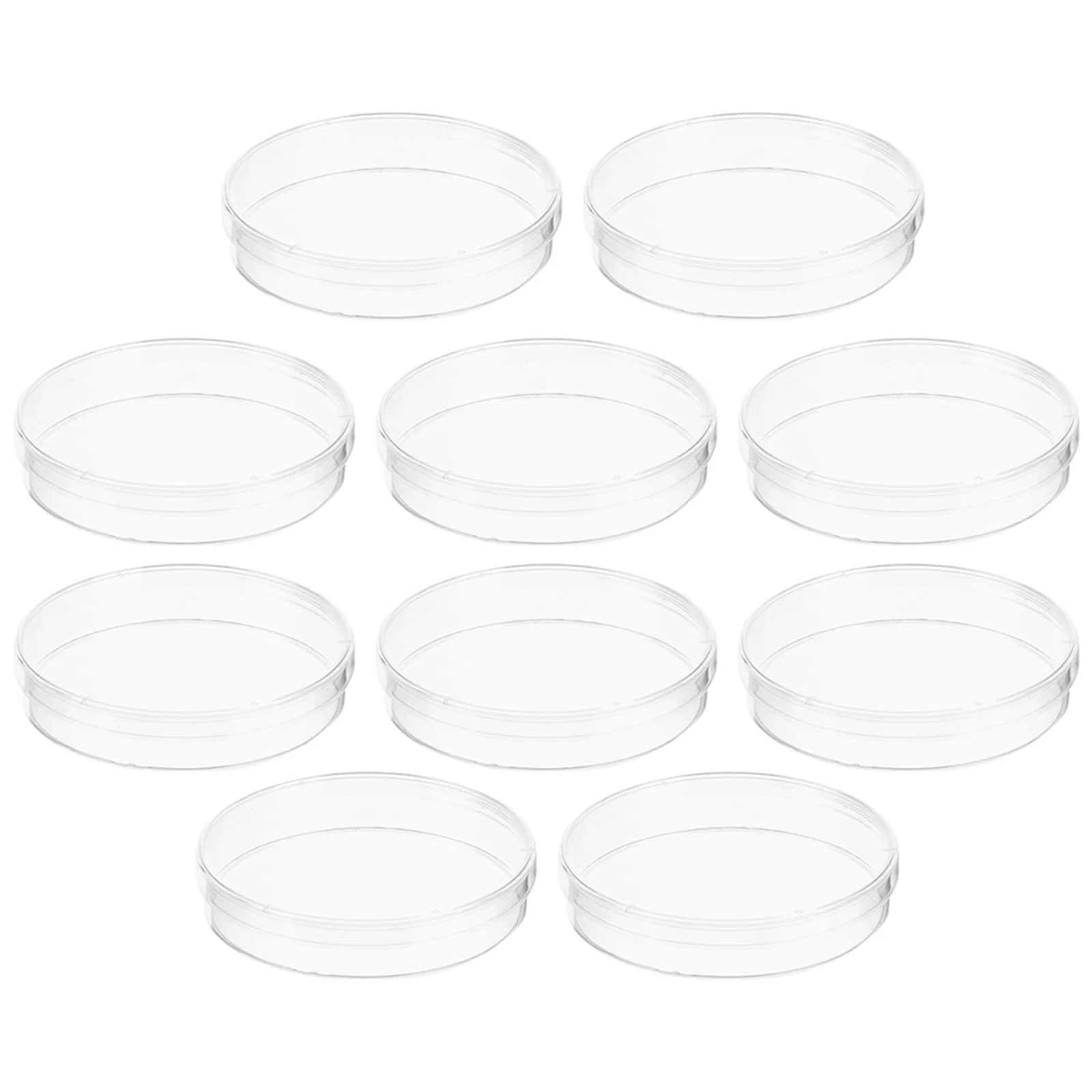 10 قطعة أطباق بتري مع غطاء لوحة ثقافة بلاستيكية شفافة لمختبر تجربة العلوم استخدام رد فعل الأنسجة خلية أجار