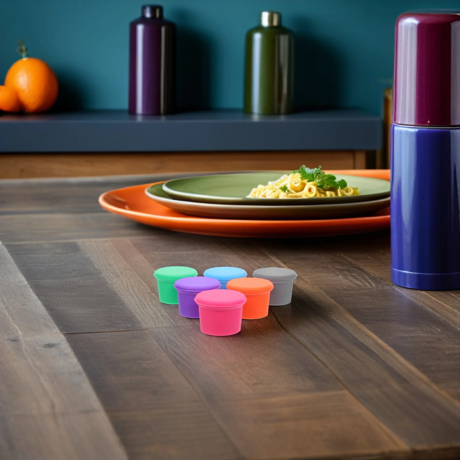 

6Pcs Silicone Wine Bottle Stoppers Airtight Seals Easy Maintenance Colorful Kitchen Bar Accessories Silicone Bottle Stopper