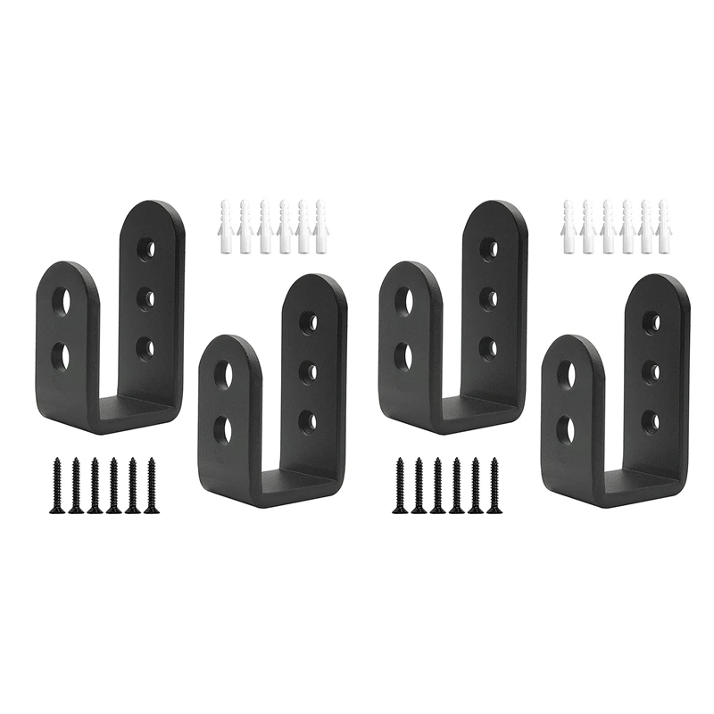 4 Pack Door Barricade U Brackets Open Bar Security Door Brackets For Home,Garage Door Reinforcement Fits 2X4 Boards