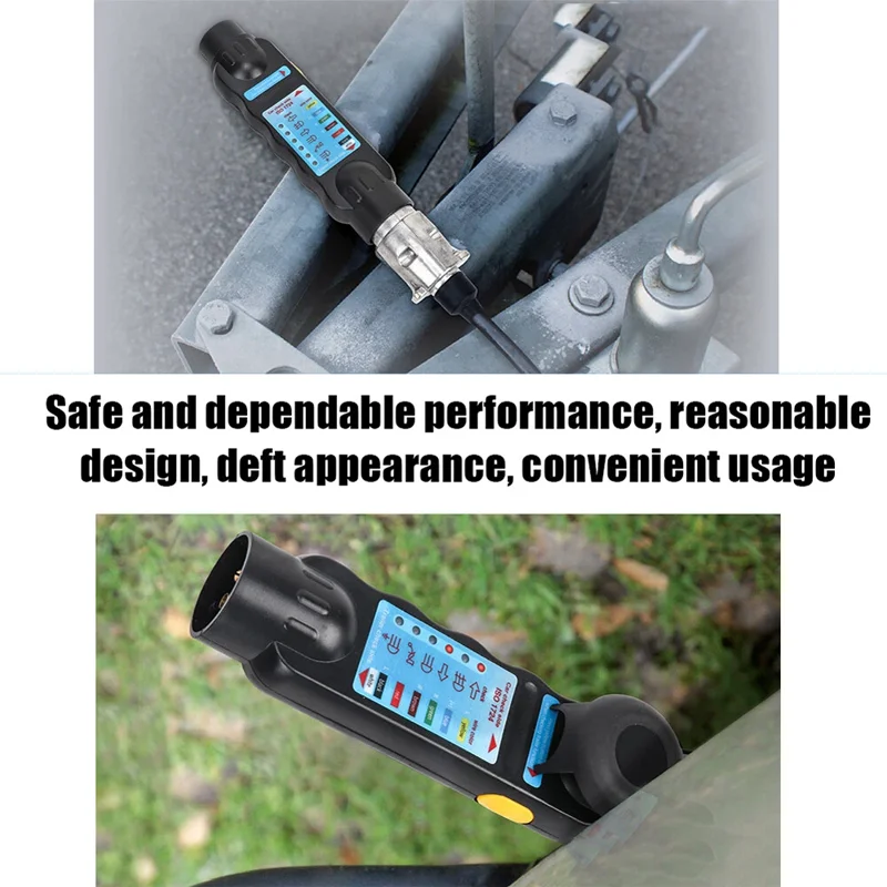 12V 7 Pins Car Truck Trailer Plug Socket Tester Wiring Circuit Light Test Tool